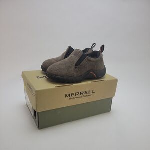 Merrell Kids Jungle Moc Slip on Shoes Size 5 M Brown Suede Leather Comfort Shoes
